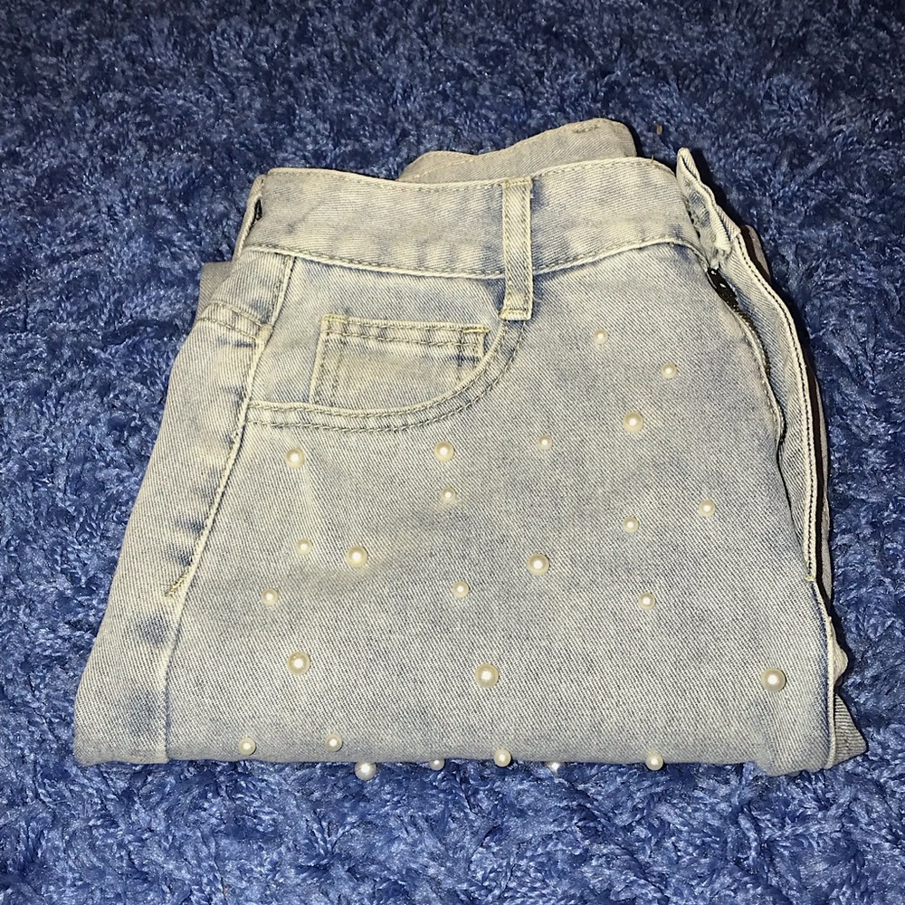 Pearl embellished jeans SIZE SMALL
